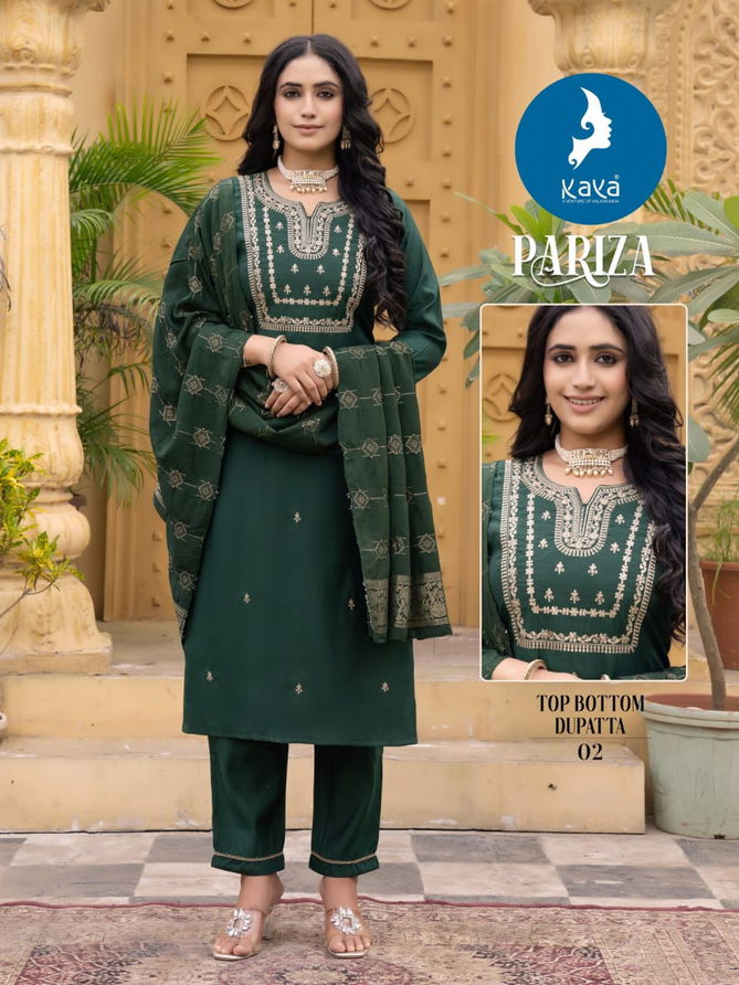 Parizat By Kaya Roman Silk Designer Kurti With Bottom Dupatta Wholesale Price In Surat